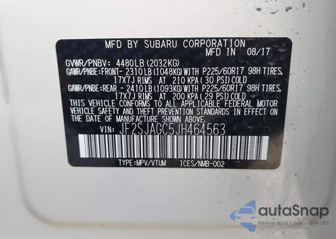 2018 Subaru Forester 2.5I Premium from USA, damaged, VIN JF2SJAGC5JH464563